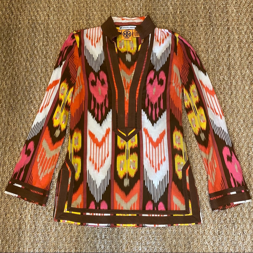Tory Burch | Long Sleeve Ikat Tunic Top